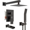 image:imageSR SUN RISE 12 Inches All Metal Square Shower System with Tub Spout Tub Shower Faucet Set High Pressure Rain Shower Head and Handheld Sprayer Combo Shower Fixtues Valve Included Brushed NickelOil Rubbed Bronze