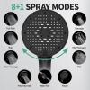 image:image12 Inch Wide Rain Shower Head with NSF Filtered Handheld Combo High Pressure Rainfall Shower Head 9 Spray Modes Handheld with 9Inch Extension Arm Comes with Filter Removes ChlorineBlackBlack