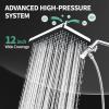 image:image12 Inch Wide Rain Shower Head with NSF Filtered Handheld Combo High Pressure Rainfall Shower Head 9 Spray Modes Handheld with 9Inch Extension Arm Comes with Filter Removes ChlorineBlackChrome
